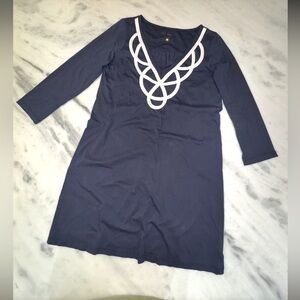 Lilly Pulitzer Blaire V Neck Navy A-Line Dress Size Medium